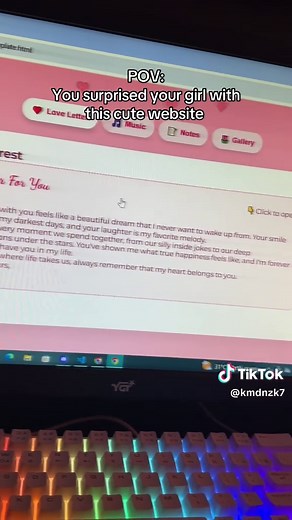 Create a Cute Love Letter Website Template
