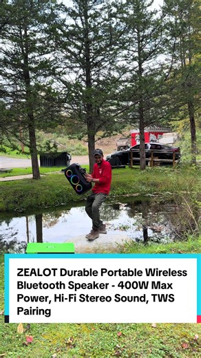 ZEALOT Durable Portable Wireless Bluetooth Speaker - 400W Max Power, Hi-Fi Stereo Sound, TWS Pairing, USB/TF Card/AUX Compatibility, Powerful Bass, ABS Plastic, Button Control, Charging Function, for Smartphone & Device Use, Camping, Party #zealot #speaker #bluetoothspeaker #bocina #falldealsforyou