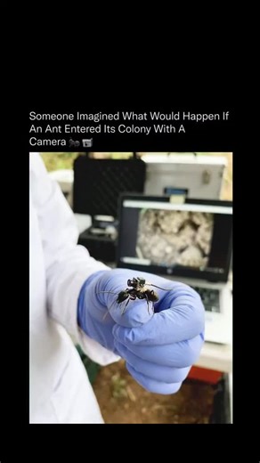 science || tech || history on Instagram: "This started as a thought experiment and turned into a window inside an alien civilization beneath our feet. 🌍🧠 A micro camera small enough to move through ant tunnels was attached and sent into the colony, revealing how these insects navigate, communicate, store food, and manage traffic in complete darkness. Ant colonies aren’t random. Their tunnels are shaped for airflow, load distribution, and efficiency, built instinctively over generations without