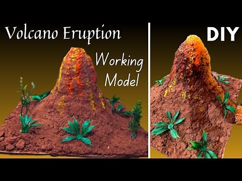 DIY Volcano Model Making | School Project Ideas | Volcano Eruption Working Model @craftthebest1