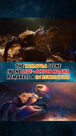 LIVE ACTION VS ANIMATED Tamatoa Shiny scene in Disney MOANA remake! The Rock Maui Crab Reaction