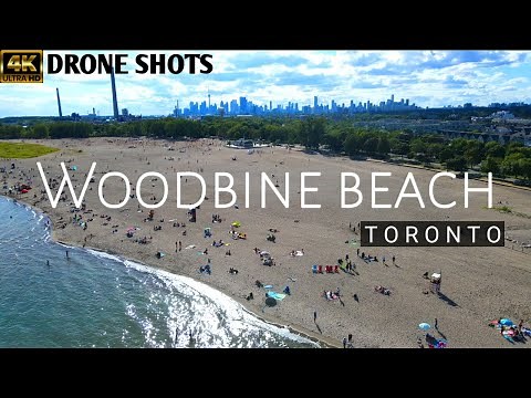 WOODBINE BEACH Toronto // LARGEST BEACH Along Lake Ontario // 4K Drone Footage