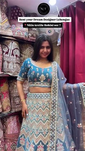 Hey ladies, rent your dream designer Lehenga only on at Nitin Textile, Rohini sector7 #viral #shorts
