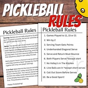 Pickleball Poster of Pickleball Rules With Simple Scoring, Serving and Kitchen Rules - Etsy
