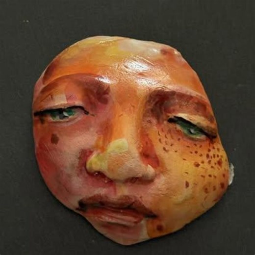 Ceramic Clay Face Pendant Doll Parts Tile Pottery Man Woman Handmade Mask Woman Head - Etsy