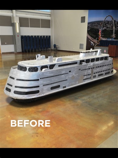 She sailed the Mississippi for decades, carrying generations of St. Louisans on moonlight cruises, jazz nights, and memories that still live in the hearts of this city. The SS Admiral, the largest inland passenger steamer of her time is gone. But thanks to the skill poured in by the retirees of Sheet Metal Workers Local 36, her legacy will never be forgotten. In the 1980's, Local 36 apprentices built a stunning 1:20 scale replica of The Admiral. 20 feet of quality sheet metal fabrication that sa