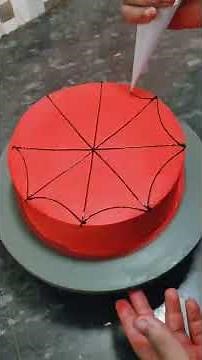 Spiderman web cake design | 🕸️🕸️spider web cake decorating tutorial 🎂🎂