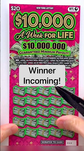 $10,000 a Week for Life Win! #newyorklottery #scratchofftickets #shorts #scratchtherapy #money