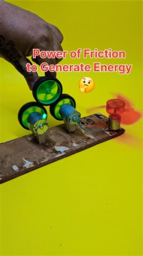 Power of Friction to Generate Energy 🤔 Simple DC Motor Experiment #dcmotor #shorts #ytshorts