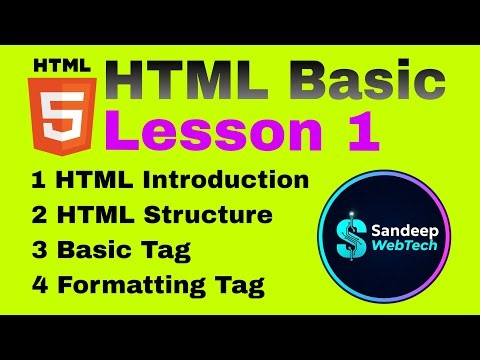 HTML Lesson 1: Create Your First Web Page | HTML Tutorial in Hindi / Hinglish | Sandeep WebTech