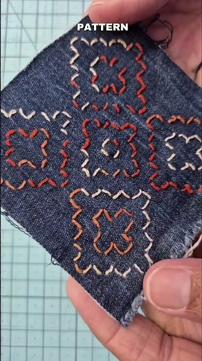 SASHIKO | Persimmon Stitch with Variegated Thread. #sashiko #beginnersewing #sashikopatterns