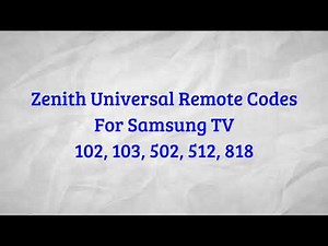 Zenith Universal Remote Codes