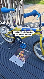 1985 GT Eddie Fiola Pro Performer for sale in classic yellow, a true old school BMX icon. Vintage 80s GT freestyle bike, rare survivor, perfect for collectors and nostalgia lovers. Clean frame, legendary style.. #GTEddieFiola #1985ProPerformer #OldSchoolBMX #VintageGTBMX #BMXCollectors | Craig’s Bikes