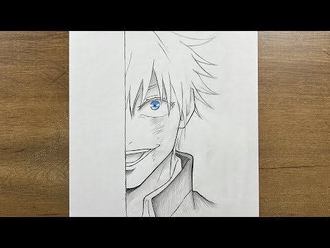 How to Draw Gojo Satoru EASY | Step-by-Step Jujutsu Kaisen Drawing