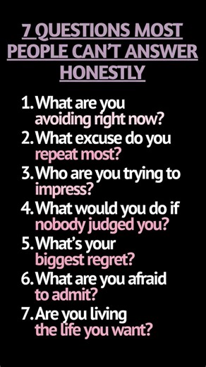 7 Questions Most People Can't Answer Honestly 🧠#Psychology #Mindset #LifeLessons