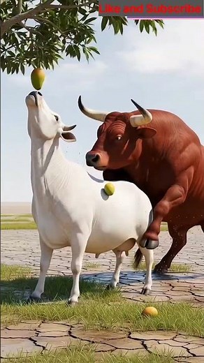 A beautiful story of cow give birth her calf in the village #cow #cowandcalf #cowcartoon #village