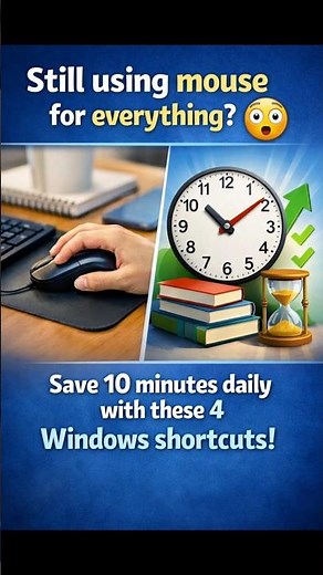 4 Windows Shortcuts You Must Know 💻⚡ (30 Sec Trick)