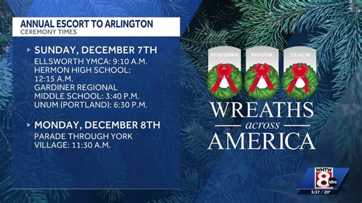Wreaths Across America starts its annual procession from Maine to Arlington Cemetery