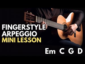 Easy Fingerstyle Arpeggio Pattern #3 | Beginner Fingerpicking Exercise + Free TAB