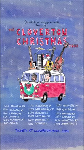 Extremely excited and beyond grateful to be hitting the road tomorrow for the beginning of the 2025 Cloverton Christmas tour! ❄️ Which city will we see you in? ❄️ | Cloverton