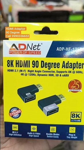 🎥 8K 90° HDMI Adapter | Right Angle HDMI Connector Upgrade your