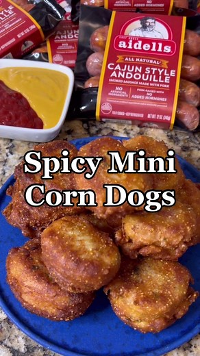 Spicy Mini Corn Dogs with Aidells Sausage: Easy Party Appetizer