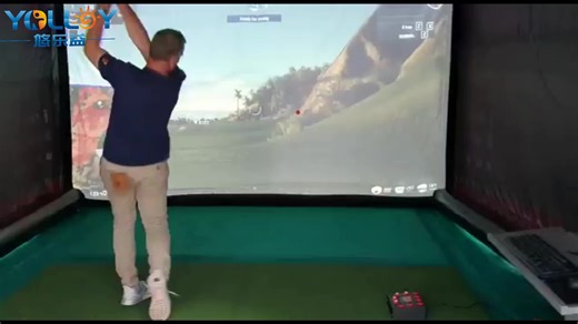 Inflatable Golf Impact Screen Simulator Enclosure for Home With Front Panel and Floor