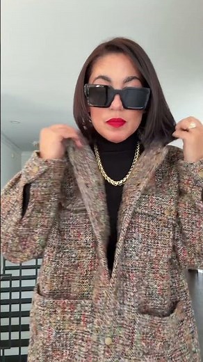 This is my me made jacket from Sew It Academy 🥰 loving the tweed fabric. #sewing #DIY #howtosew