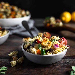 Halloumi Pasta Salad with Greek Herb Vinaigrette