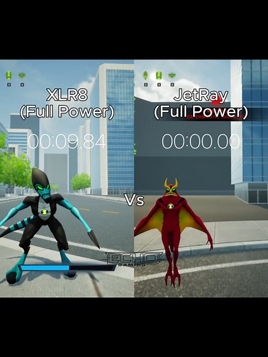 XLR8 vs JetRay: Full Power Showdown in Ben 10 Game