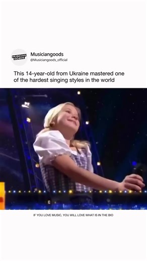 Musiciangoods on Instagram: "At just 14 years old, Sofia Shkidchenko pulled off something most singers spend a lifetime trying to master. Yodeling is one of the most demanding vocal techniques there is. It requires instant control between chest voice and falsetto, perfect timing, and total precision. One wrong move and the whole thing falls apart. Sofia isn't from the Swiss Alps where yodeling originated. She's from Kyiv, Ukraine. She discovered the style as a kid, became obsessed with it, and t