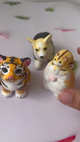 Hand-painted Porcelain Animal Figurines (tiger, Hamster, Corgi) - Adorable Home Decor & Perfect Birthday Gift - Etsy