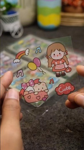 ❤️ Red Themed Cute Girl Kawaii Journal 🎀✨ #shorts #kawaii #sticker #journal