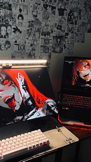 Dev on Instagram: "🐉 #pcsetup #desksetup #gamingpc #redsetup #rgb #gaming #pc #tablesetup #ios #mac"