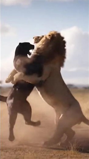 Two Kings Clash Lion vs Black Panther 🦁🐆 #Shorts