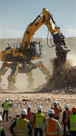 Giant Futuristic Machine Smashes Rocks to Dust