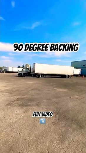 90 degree backing driving in an 18-wheeler#education#truckdriver#truck#cdl#trend#canada#trucker