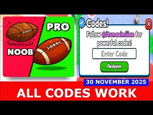 *ALL CODES* Touchdown Simulator! 🏈 ROBLOX | November 30, 2025