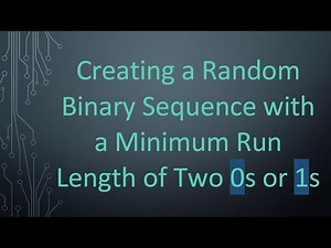 Creating a Random Binary Sequence with a Minimum Run Length of Two 0s or 1s