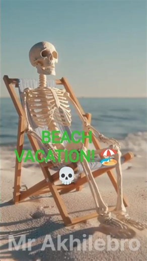 “When a Skeleton Finally Gets a Holiday 💀🏖 #shorts #animation #3danimation #skeleton"