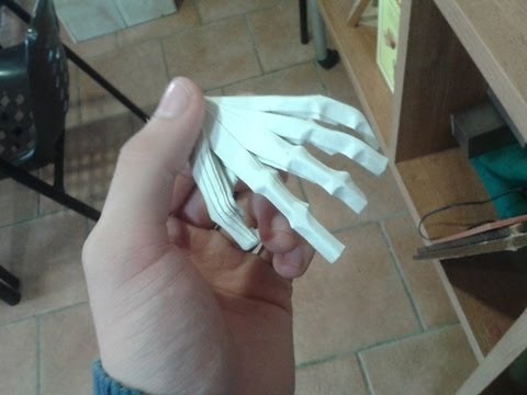 Origami - How to make Spooky Origami Hand Skeleton (Jeremy Shafer)