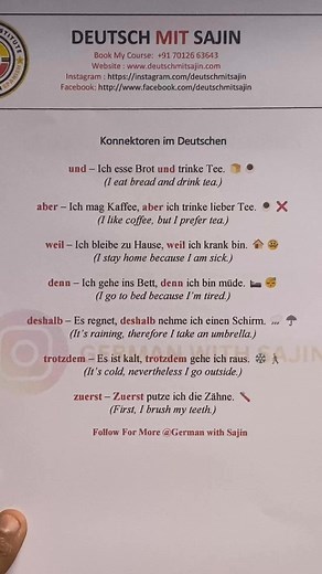 12K views · 202 reactions | Basic to Advanced German Language ‼️Learn fast, speak confidently – with Deutsch mit Sajin ✨#LearnGerman #DeutschMitSajin #GermanMadeEasy #GermanLanguage #SpokenGerman #OnlineGermanClass #languagelearning #foryou #fyp #ｆｙｐシ #ｆｙｐａｇｅシ | Deutsch Mit Sajin | Facebook