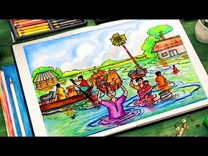 Flood Drawing Easy | How to draw flood | Drawing of flood