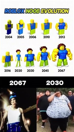 Roblox noob evolution 2004-2067 #roblox #evolution #shorts