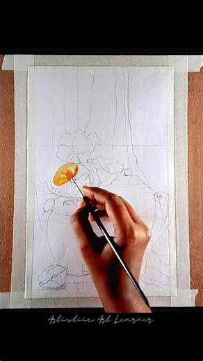 I'm thrilled to share my latest watercolor masterpiece - a stunning poppy flowers painting! #artwork