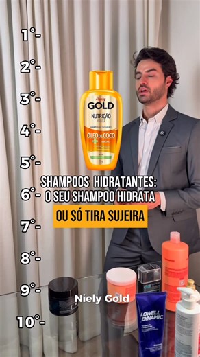 TRANSPLANTE CAPILAR | POÇOS DE CALDAS on Instagram: "Se o seu cabelo tá parecendo palha seca, salva esse ranking antes de comprar shampoo novo Top 10 shampoos hidratantes 10 Niely Gold – Hidrata o básico, mas pode pesar em cabelo fino. 9 TRESemmé – Alinha bem o fio, porém é mais pesado e cheio de química. 8 Elseve – Dá maciez e segura frizz, mas trata mais “por fora” do que por dentro. 7 Ox – Fórmula mais leve, hidrata sem pesar, bom pra raiz oleosa e ponta seca. 6 Pantene – Brilho de comercial,
