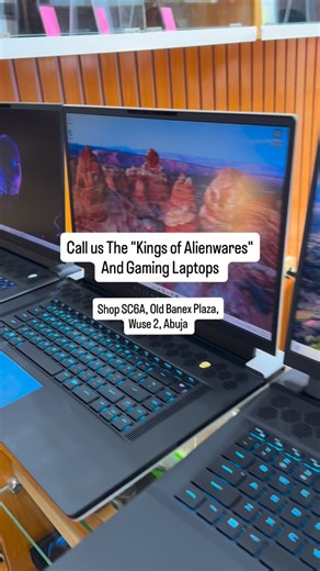 MOBLORDZ GADGETS on Instagram: "You can add the KINGS OF ALIENWARES to our title because Alienware don yapa😂😂 We have all kinds of Gaming laptops and Regular Sleek laptops available in stock 🚀 🚀 We are Located at Shop SC6A OLD BANEX PLAZA WUSE 2 ABUJA, Just ontop the Access Bank Send A Dm or Whatsapp 08168343422 for enquiries or orders #abujagaminglaptops #alienwaregaminglaptop #gaminglaptopshopinabuja #gaminglaptopstoreinabuja #abujagaminglaptops"