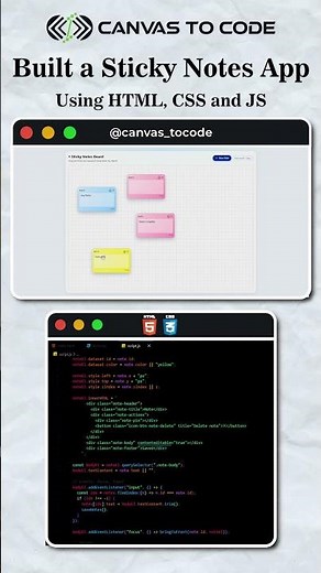 Sticky Notes App using HTML CSS JavaScript Project #htmlcssjs #javascriptprojects