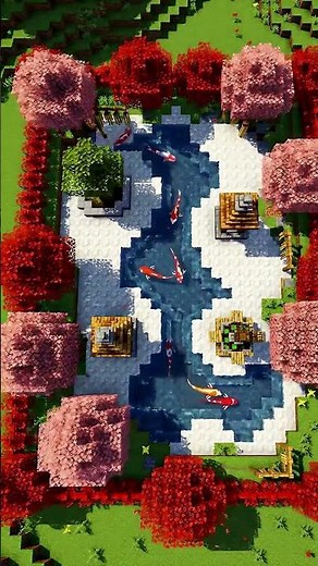 Minecraft Fish Pond Aerial View – Stunning AI-Generated Landscape
