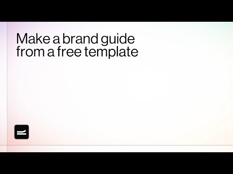 Make a brand guide from a free template · 💻 Guidelines Tutorial